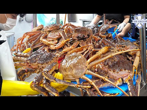 역대급 스킬! 싱싱한 킹크랩,대게를 편하게 즐기는 방법 (ft.홍게라면) / korean steamed snow crab, king crab / korean seafood