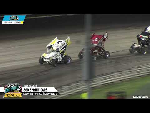 Knoxville Raceway 360 Highlights // July 20, 2024 - dirt track racing video image
