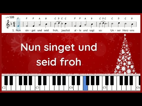 Nun singet und seid froh (In dulci jubilo auf deutsch) / Text und Noten / Klavier