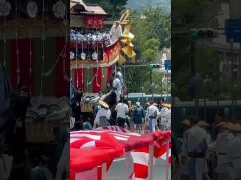 #shorts 大船鉾 辻回し準備中　祇園祭後祭　山鉾巡行　2025年7月24日 サムネイル
