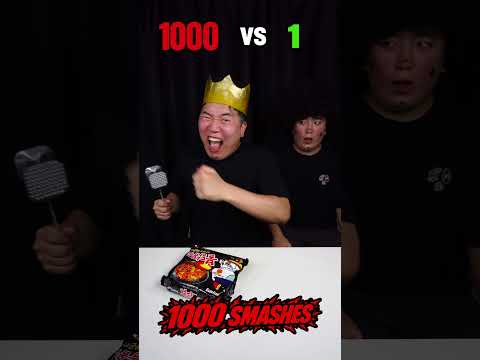 1 Smash vs 1000 Smashes Spicy Noodles 🔥 Which Tastes Better? #shorts