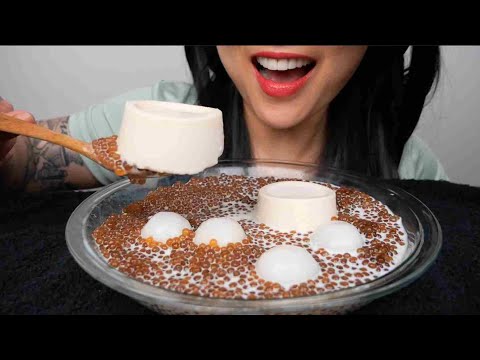 BROWN SUGAR SAG WITH BUA LOI AND COCONUT PUDDING (ASMR EATING SOUNDS) NO TALKING | SAS-ASMR
