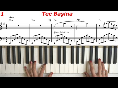 Красивая музыка Tec Başina Alone Music Piano Chords Красивая музыка из кинофильма Пианино аккорды