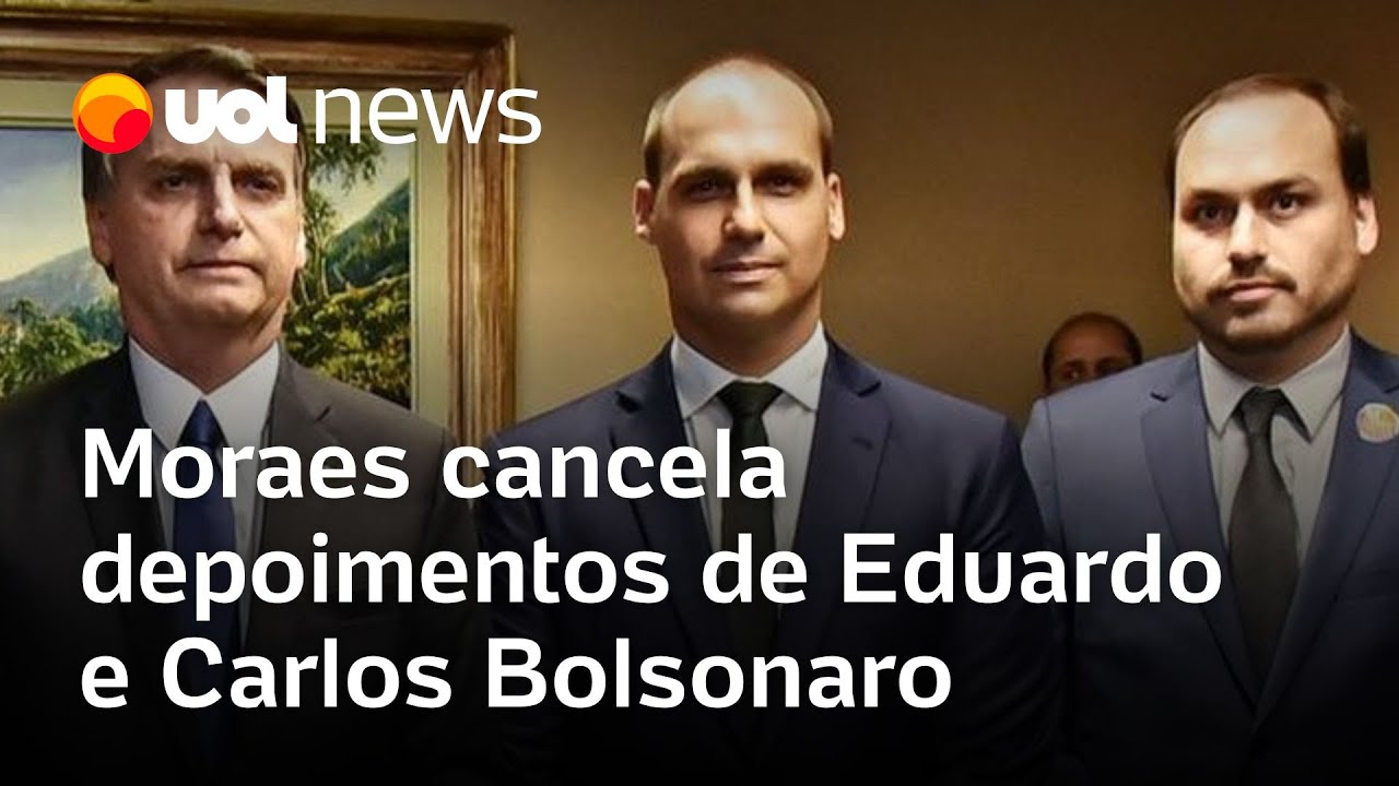 Moraes cancela depoimentos de Eduardo e Carlos Bolsonaro como testemunhas na ação da trama golpista