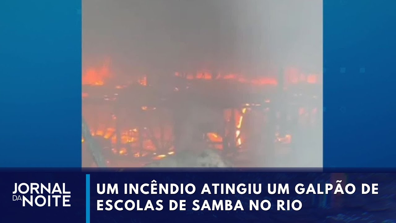 Incêndio atinge galpão de escolas de samba no RJ
