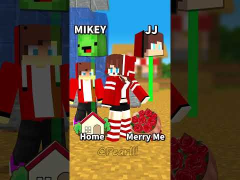 JJ sister Choose Home or Merry - MAIZEN Minecraft Animation #shorts
