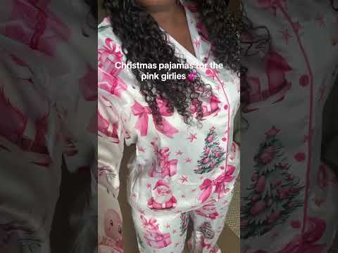 Satin Pink Christmas Pajama Set 💕 Grab it before it’s gone! #womensfashion #pinkchristmas