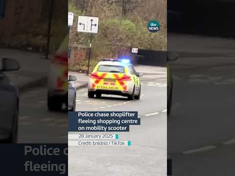 Viral TikTok shows police chasing shoplifter on mobility scooter in Sheffield.