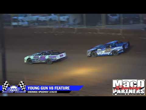 Young Gun V8 Feature - Cherokee Speedway 2/26/23 - dirt track racing video image