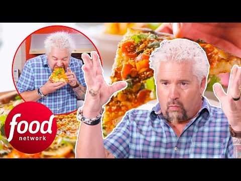Guy Fieri Tries Mind Blowing Roasted Carrot Pizza | Diners Drive-Ins & Dives