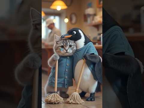 Poor Kitten and Penguin Get Laughed At by Rich Cats 💔 #shorts #emotionalstory #sadshorts