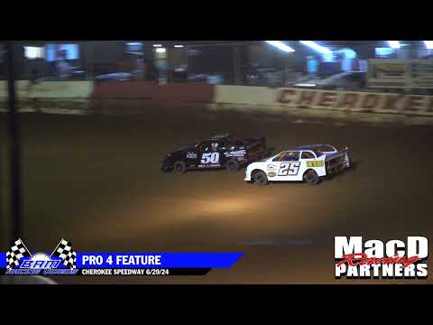 Pro 4 Feature - Cherokee Speedway 6/29/24 - dirt track racing video image