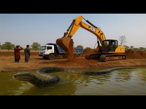 JCB Bachche loading, JCB 🚜  starting | Amazing Loading Moments!” 😱Python 🐍 snake #JCB #VillageLife 