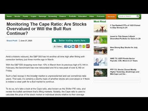 Zacks Equity Strategist Shaun Pruitt Discusses The Cape Ratio