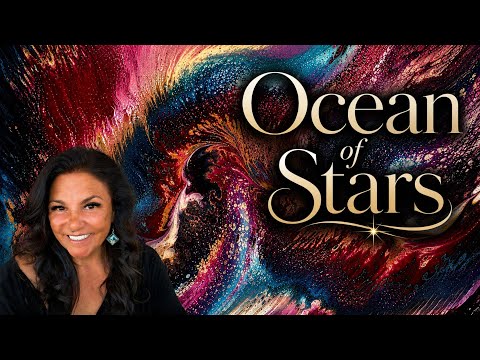 Ocean of Stars ✨ Stunning 36x36 Wanderlust Pour in Dramatic Golden Colors!