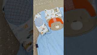 6926 macacao jardineira bebe menino com mangas bordadas