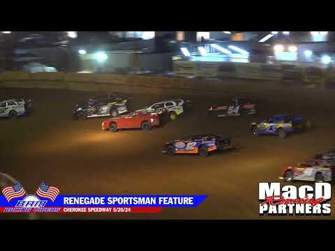Renegade Sportsman Feature - Cherokee Speedway 5/26/24 - dirt track racing video image