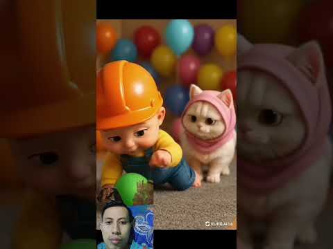 Meletus balon hijau dor #kucing #shorts #funny