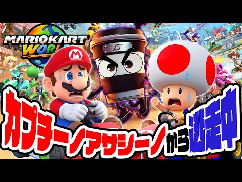 カプチーノアサシーノから逃走中のマリオカートワールド(アナケナとダーくん)
