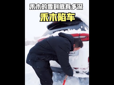 禾木的雪到底有多深,最近一直在下雪,封路倒无所谓,陷车是个大事啊。 #禾木的冬天 #禾木 #喀纳斯