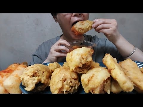 [mukbang] 닭다리 튀깈🍗✨~웨지감자🥔🍟~먹방~[1.5배속]