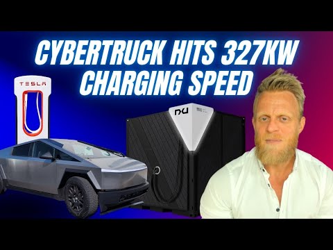 Tesla Cybertruck Charging Session on 800-volt charger reaches 327KW
