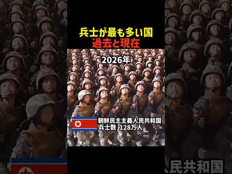 兵士が最も多い国&過去と現在 Part5 #shorts #軍事 #行進 #兵士 #冷戦 #中国 #ロシア #北朝鮮 #アメリカ #比較