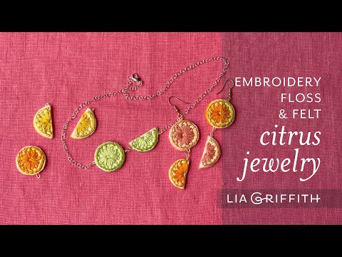 DIY Embroidery Floss & Felt Citrus Jewelry