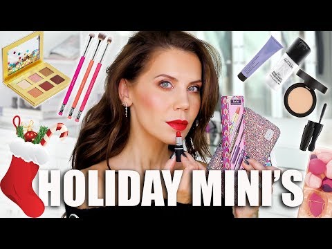 FULL FACE of STOCKING STUFFER MAKEUP-MINI'S - UC4qk9TtGhBKCkoWz5qGJcGg