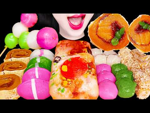 ASMR PIZZA RICE <strong>CAKE</strong>, HONEY MOCHI 풍년떡집 피자떡, 꿀떡 모찌 먹방 MUKBANG, EATING