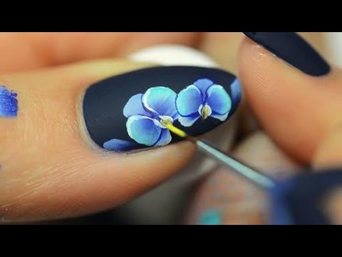 Nail art orchid One Stroke