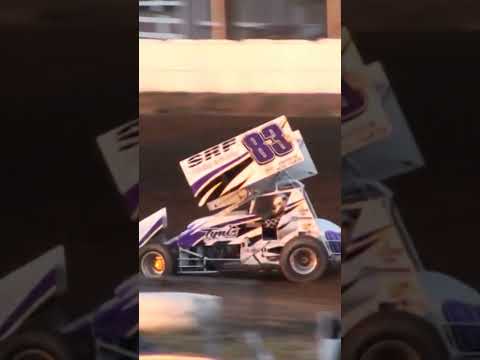 410 sprint car wheelie action from Wilmot raceway. - dirt track racing video image