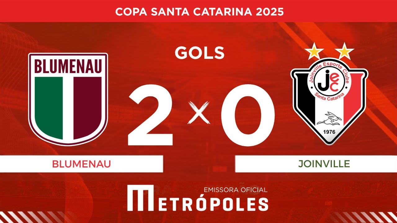 Copa Santa Catarina: veja os gols da vitória do Blumenau por 2 x 0 sobre o Joinville