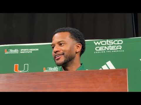 Miami Hurricanes basketball coach Jai Lucas Oct. 28