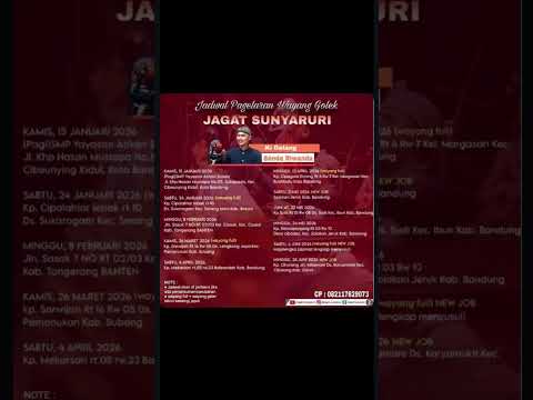 Jadwal Terbaru Jagat Sunyaruri Bandung Senda Riwanda