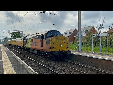 Colas Rail 37175 and 37612 thrash through Alresford working 1Q97 22/5/24