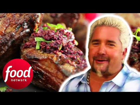 "This is OFF THE HOOK!" Guy Makes Succulent Herby Lamb Chops With Octopus Salad | Guy's Big Bite