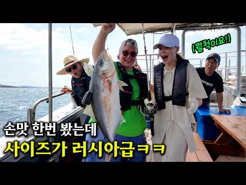60년 동안 몰랐던 재능을 제주 바다에서 발견한 러시아 장모님ㅋㅋ