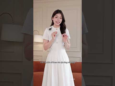 Đầm xòe công sở dài cổ lá sen D4452B ✨ ĐẦM CÔNG SỞ CỔ SEN THANH LỊCH - items chân ái dành cho nàng ✨