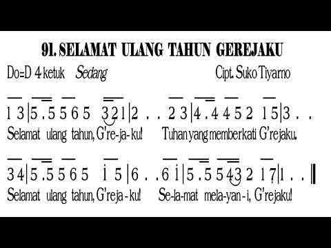 kidung Kontestual (KK ) 91  "SELAMAT ULANG TAHUN GEREJAKU"