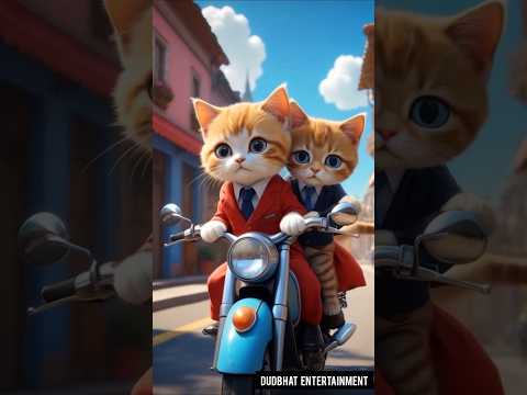 meow meow scooty ride with meow girlfriend. #cat #cartoon #baby #babycartoon #shorts #কার্টুন #কাটুন