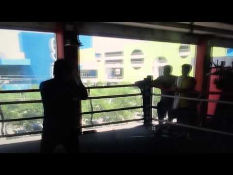 MANNY PACQUIAO- SHADOW BOXING GETTING READY FOR BRADLEY 2