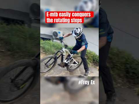 1000w E-mtb easily conquers the rotating steps#Frey Ex #emtb #bikerlife