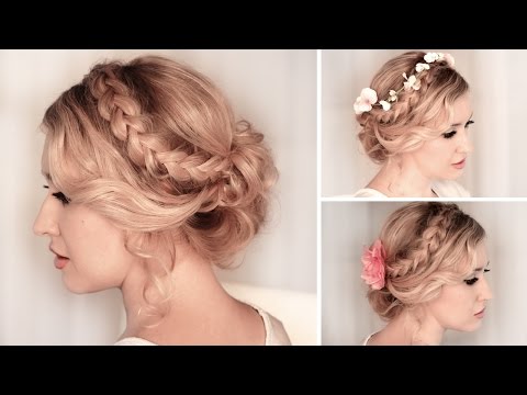 Braided updo hairstyle for medium/long hair tutorial ❤ Wedding, prom - UCeRF3k69cJnxB87lwk9KbrA