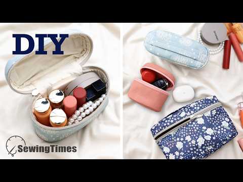 How to Sew This Unique Oval Zipper Pouch | 2 Interior Pockets + Handle