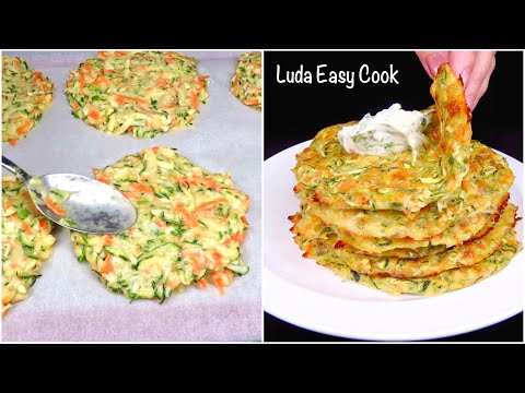 🌿ЛЕПЕШКИ ИЗ КАБАЧКОВ в духовке, легко вкусно полезно Люда Изи Кук кабачки овощи, кабачковые лепешки