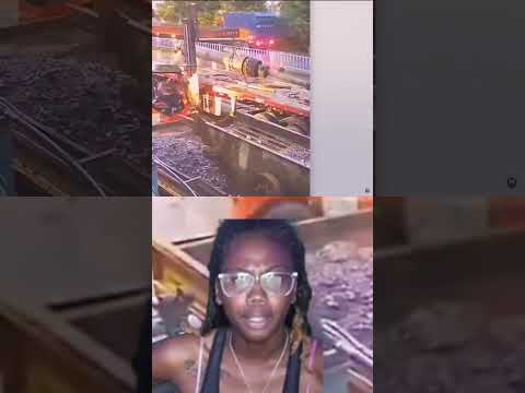 Landslide and Luck: Reacting to Nature's Mayhem! #viral #funny #reaction #reels #love #couple