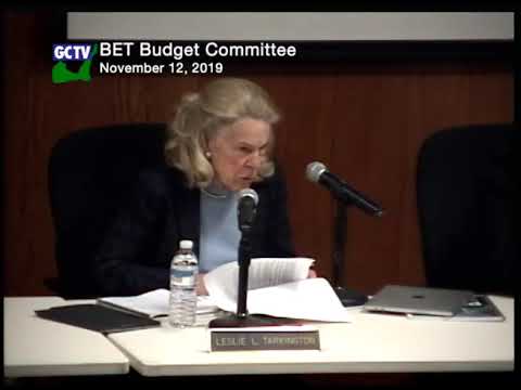 BET Budget Committee, November 12, 2019