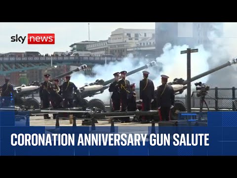 Gun salutes mark second anniversary of King's coronation