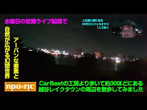 【水曜の定期ライブ配信】CarBeatの工房から歩いて30分の越谷レイクタウン周辺を散歩してみました